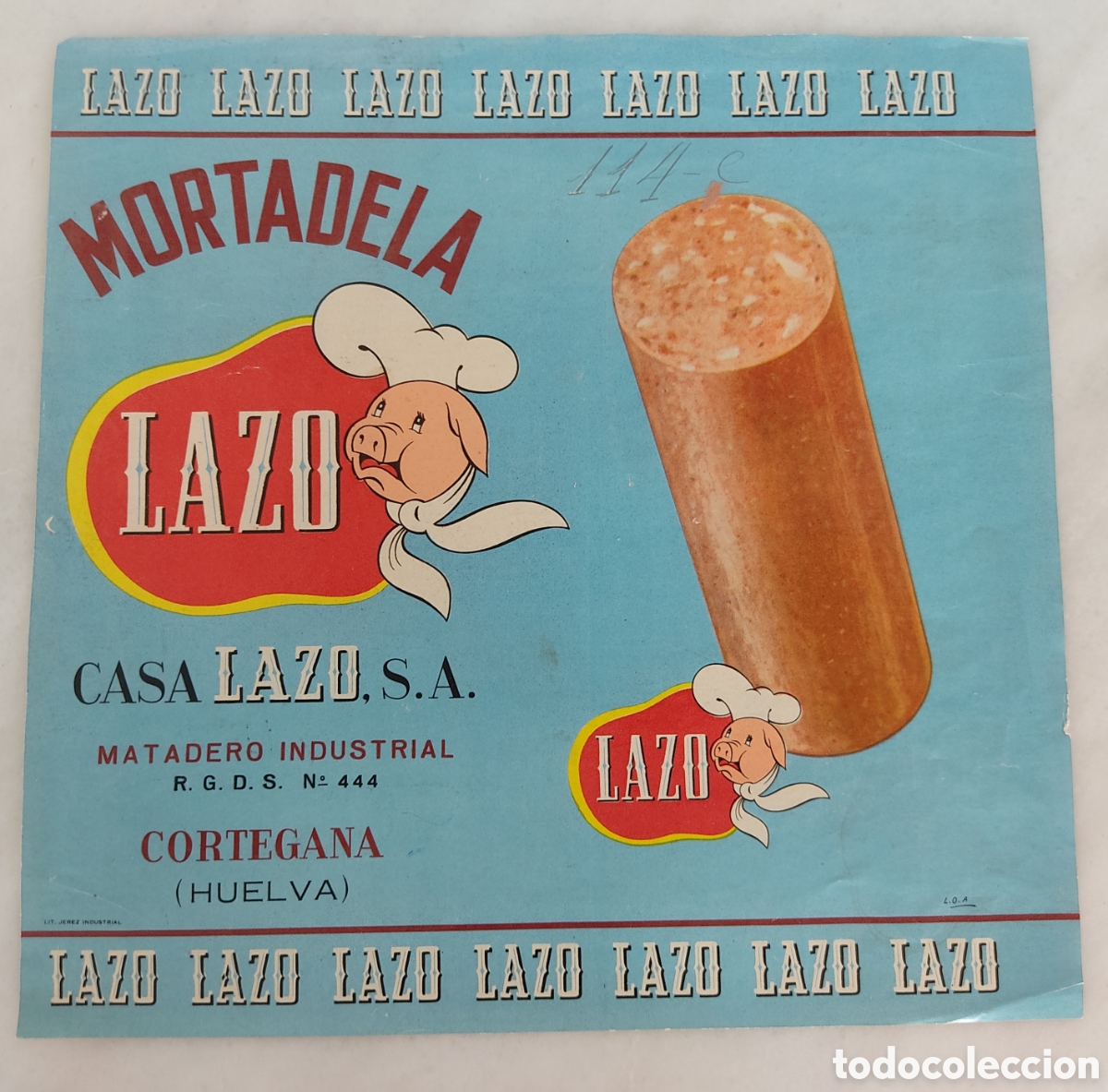 Poster collecting: cartel anuncio casa Lazo Cartagena Huelva anuncio mortadela