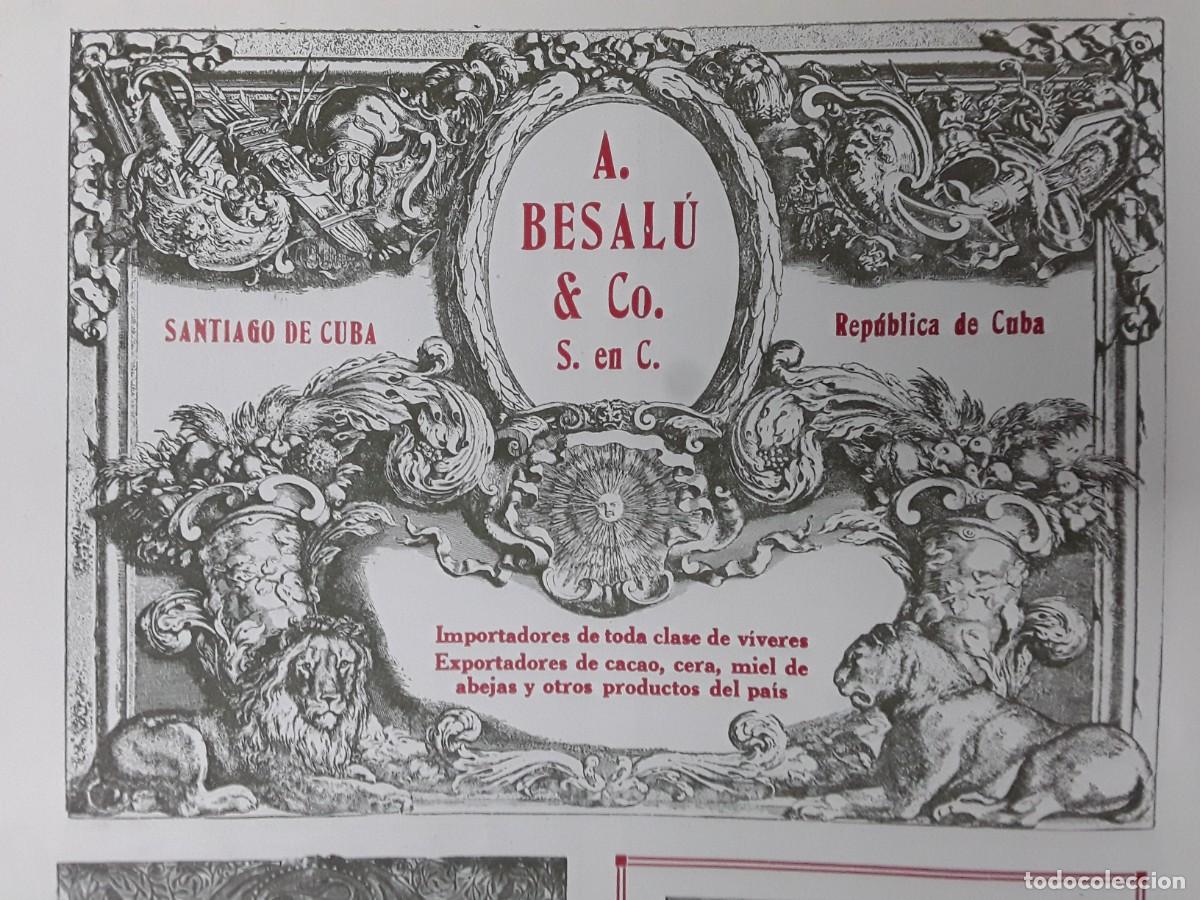Sammeln von Plakaten: A.BESALU & C&ordf; IMPORTADORES VIVERES EXPORTADORES CACAO CERA MIEL SANTIAGO DE CUBA HOJA A&Ntilde;O 1920