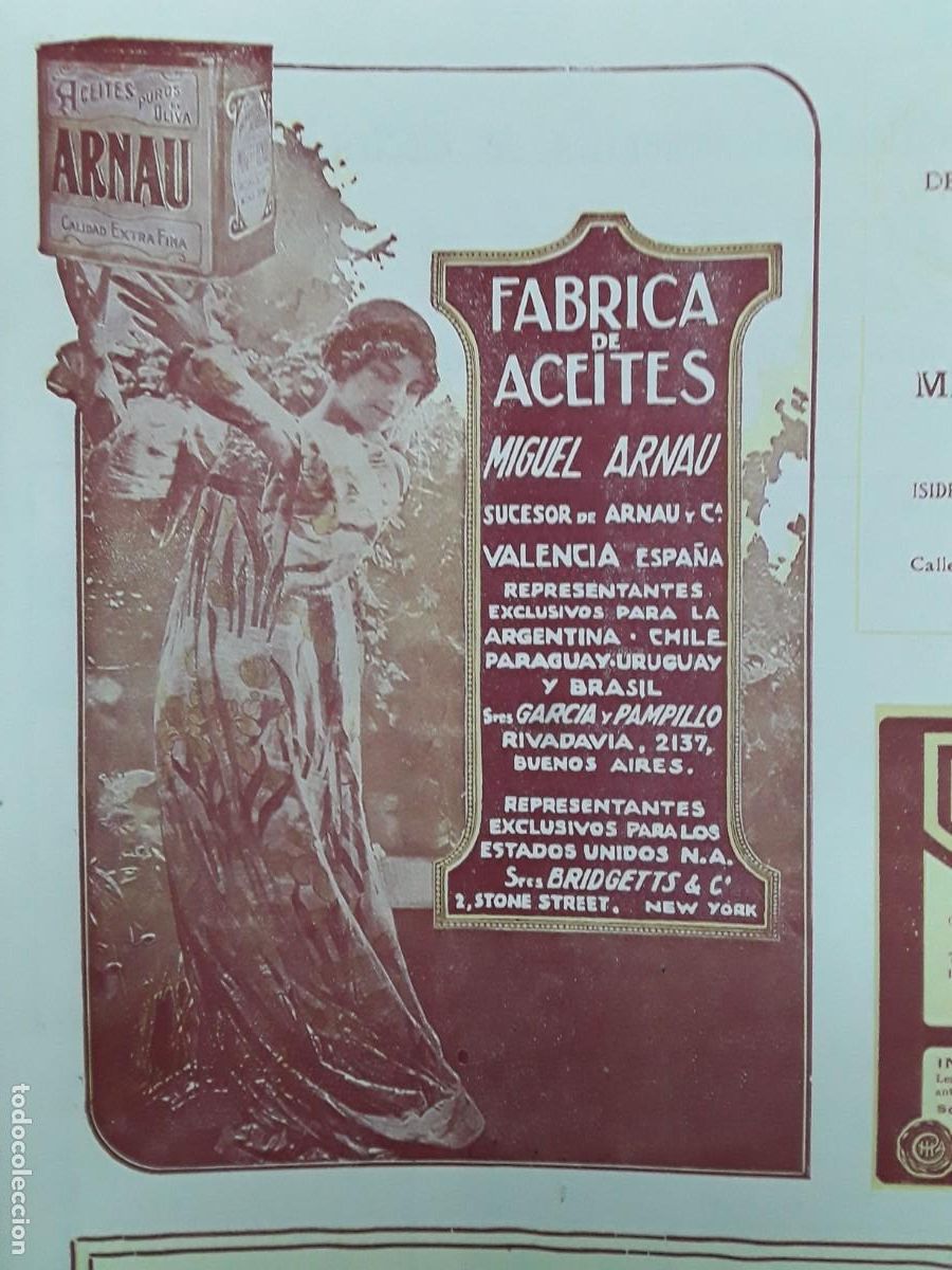 Sammeln von Plakaten: FABRICA DE ACEITES MIGUEL ARNAU VALENCIA SUCESOR DE ARNAU Y C&ordf; HOJA A&Ntilde;O 1920