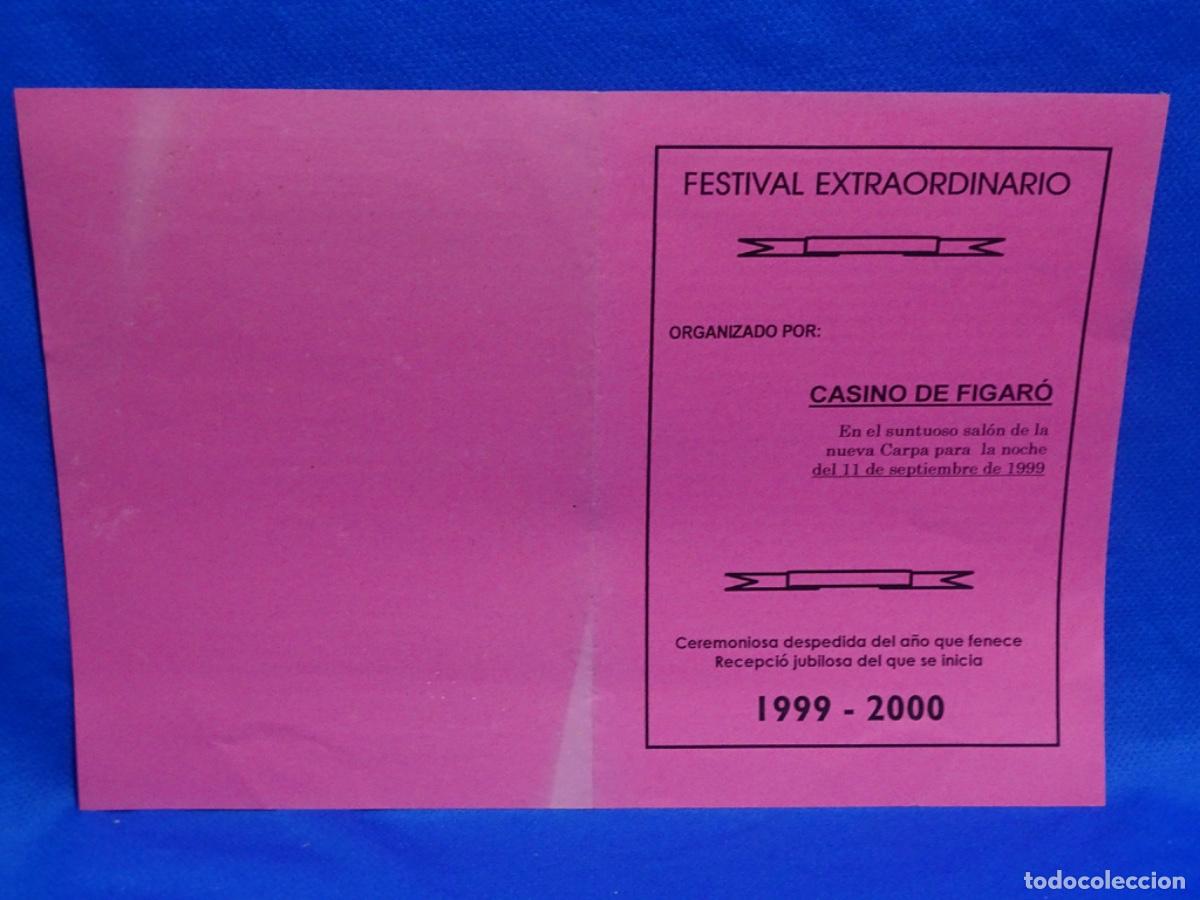 Coleccionismo de carteles: D&Iacute;PTICO FESTIVAL EXTRAORDINARIO DEL CASINO DE F&Iacute;GARO 1999-2000. 30x21 CM.