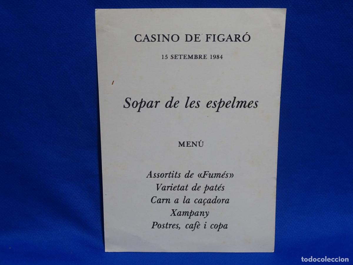 Coleccionismo de carteles: CARTEL SOPAR DE LES ESPELMAS DEL CASINO DE F&Iacute;GARO 1984. 21x15 CM.
