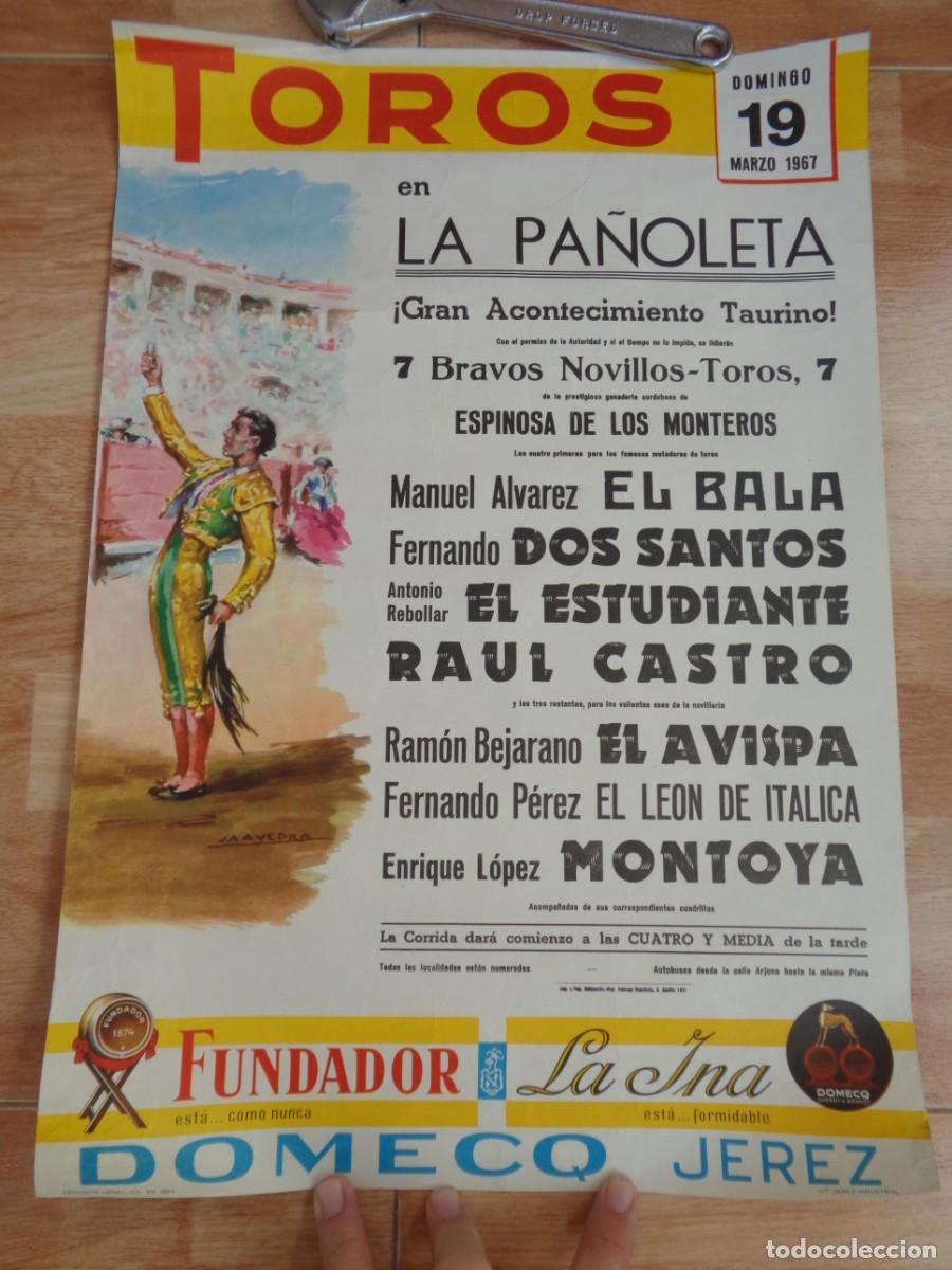 Coleccionismo de carteles: CARTEL DE TOROS EN LA PA&Ntilde;OLETA 1967 . PUBLICIDAD DOMECQ