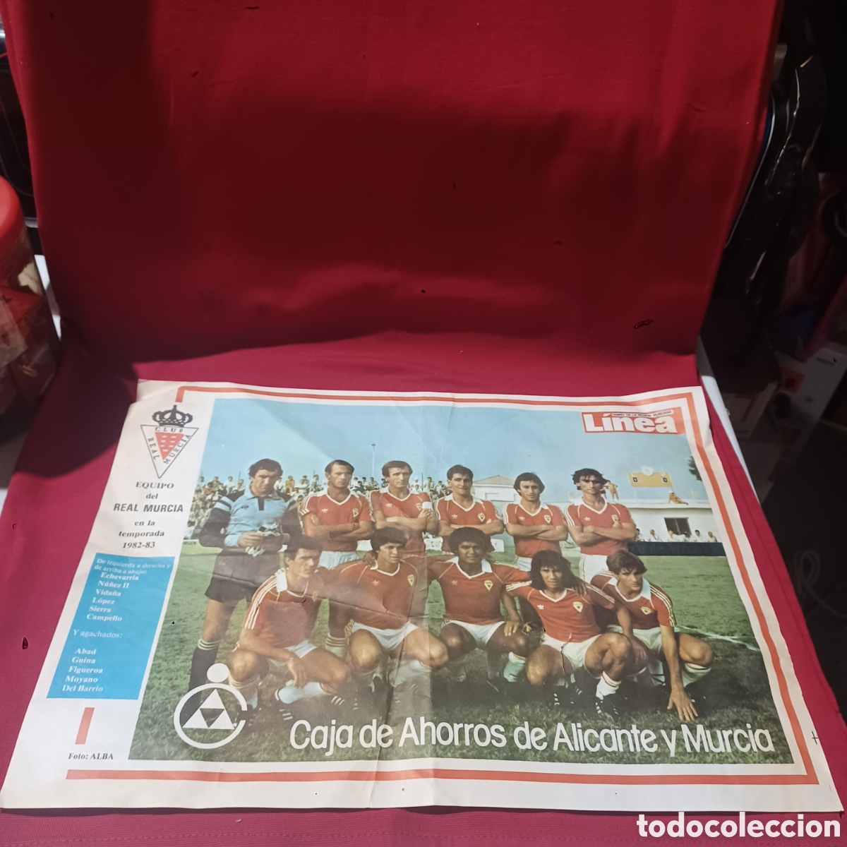Coleccionismo de carteles: Poster Club Real Murcia temporada 1982 1983 del Diario Linea