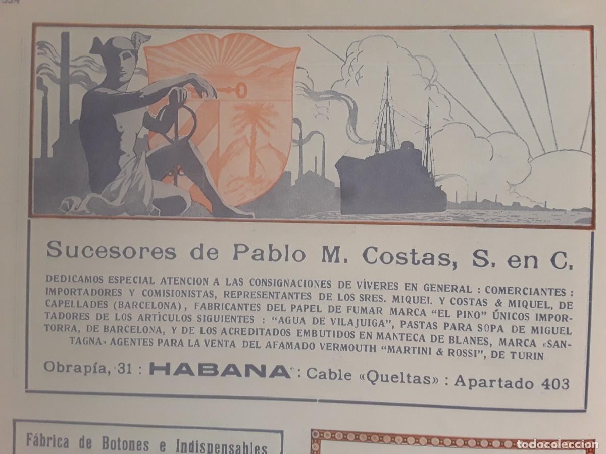 Collectionnisme d'affiches: SUCESORES PABLO M.COSTAS HABANA CUBA IMPORTADORES COMISIONISTAS HOJA A&Ntilde;O 1920