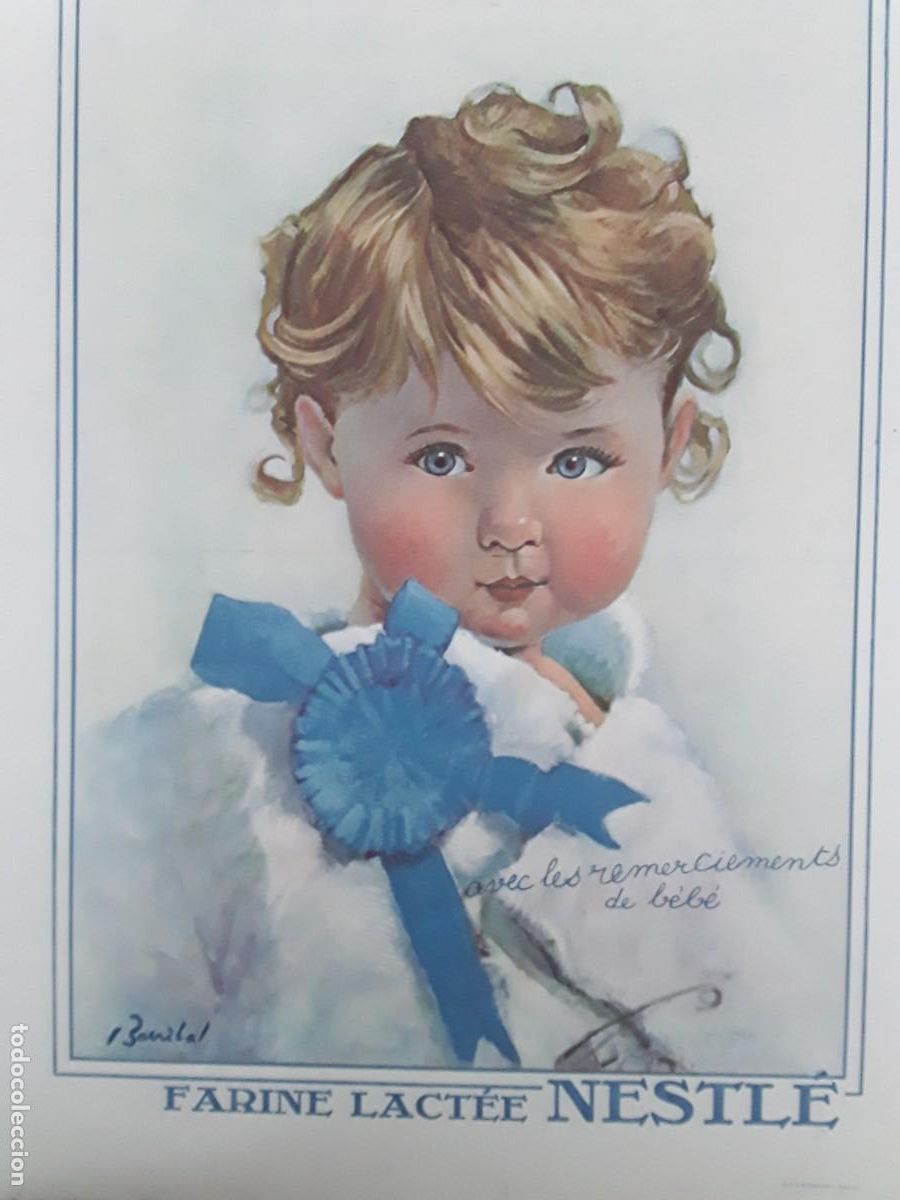 Collectionnisme d'affiches: FARINE LACTEE BEBE NESTLE HOJA PUBLICIDAD A&Ntilde;O 1928 IDEAL ENMARCAR MEDIDAS 25 X 37 CM
