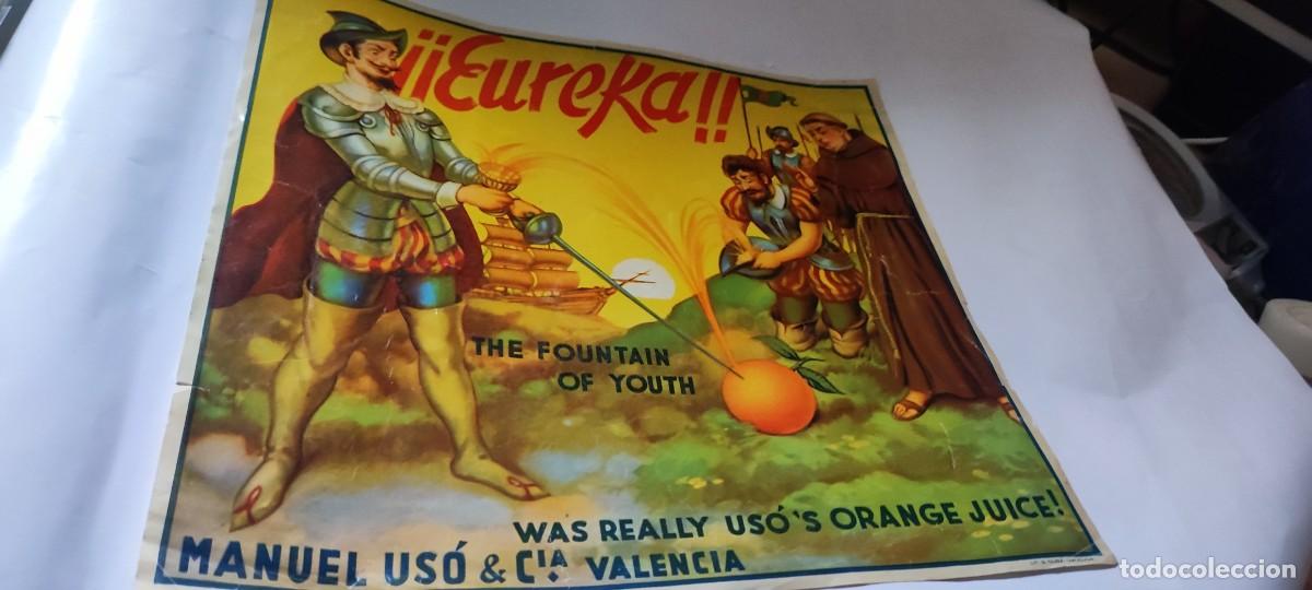 Coleccionismo de carteles: CARTEL EUREKA MANUEL USO COMPA&Ntilde;IA VALENCIA MEDIDA 26X28