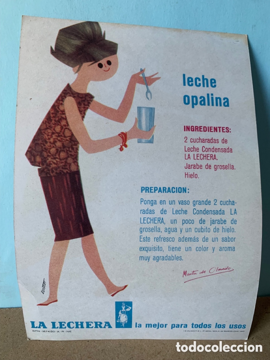 Coleccionismo de carteles: PUBLICIDAD DE LECHE OPALINA DE LA LECHERA. - Foto 2