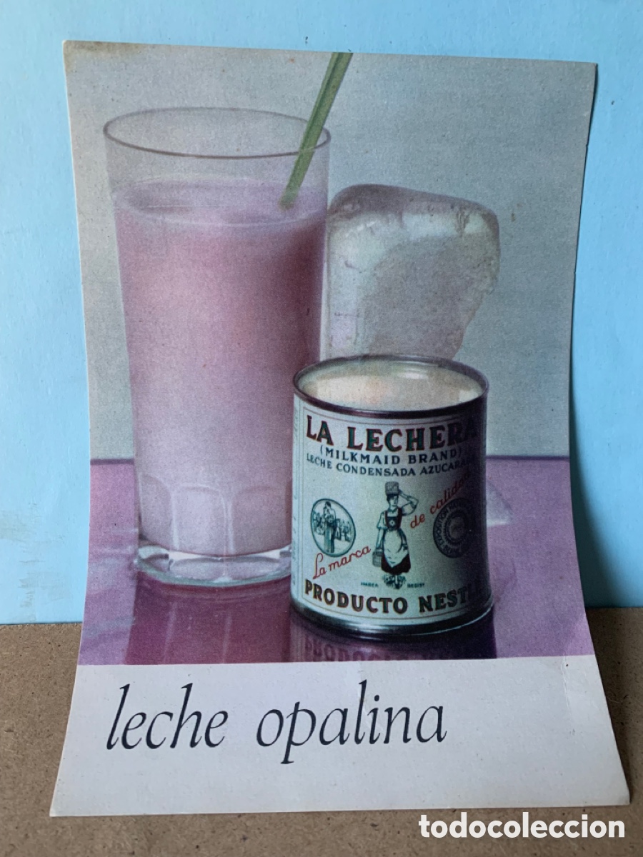Coleccionismo de carteles: PUBLICIDAD DE LECHE OPALINA DE LA LECHERA. - Foto 1