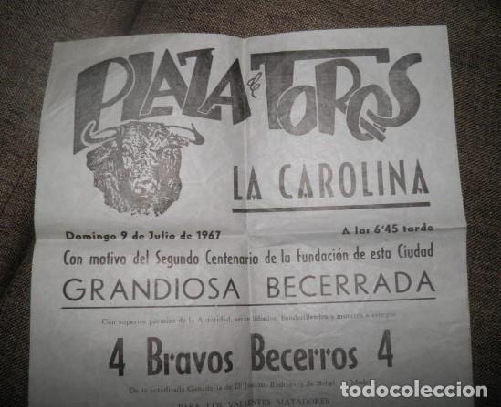 Coleccionismo de carteles: GRANDIOSA BECERRADA,LA CAROLINA,1967 - Foto 2