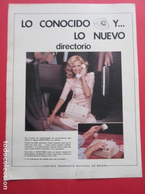 Coleccionismo de carteles: PUBLICIDAD 1976 - REF: TRI_04_PUB -LEEINT- TELEFONICA DIRECTORIO - COMPA&Ntilde;IA NACIONAL DE ESPA&Ntilde;A