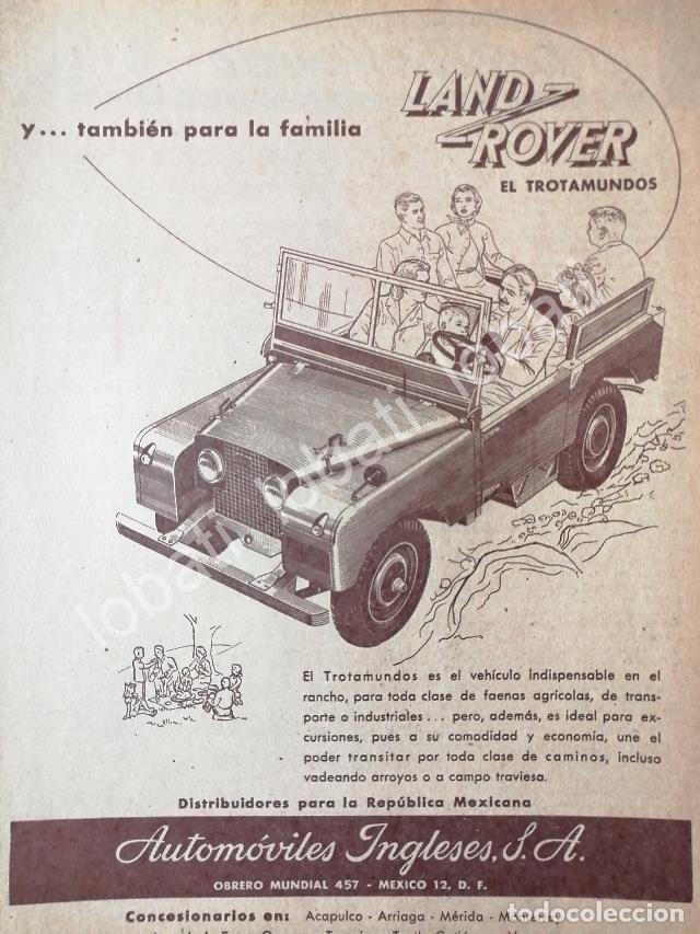 Coleccionismo de carteles: AFICHE ANTIGUO ORIGINAL DE AUTOS LAND ROVER 1951 AUTOMOVILES INGLESES S.A /439