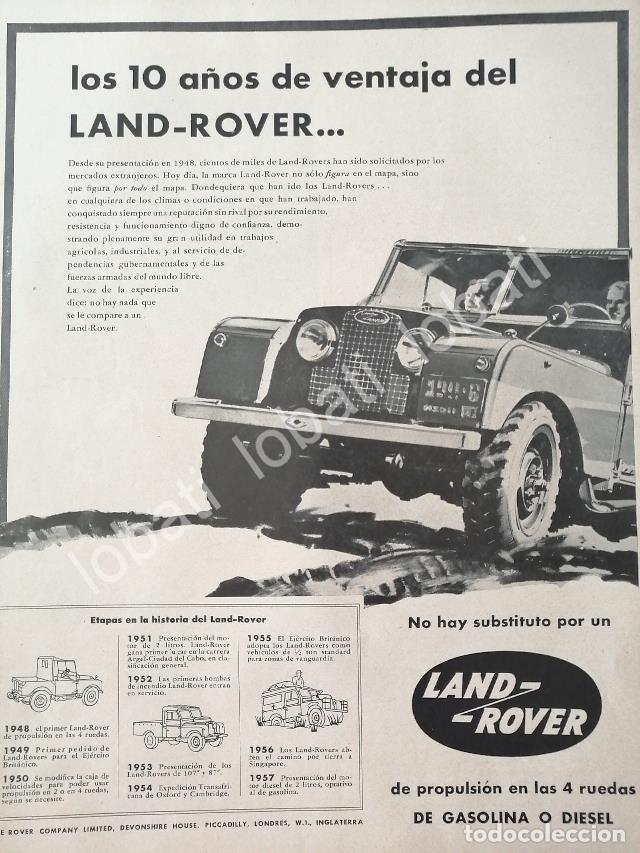 Coleccionismo de carteles: AFICHE ANTIGUO ORIGINAL DE DE AUTOS LAND ROVER 1957/ 728