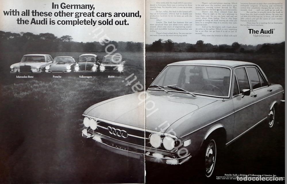 Coleccionismo de carteles: AFICHE ANTIGUO ORIGINAL DE AUTOS PORSCHE AUDI Y FILIALES 1970 /753