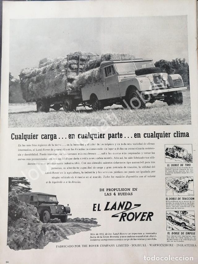 Coleccionismo de carteles: AFICHE ANTIGUO ORIGINAL DE DE AUTOS LAND ROVER 1957 / 729