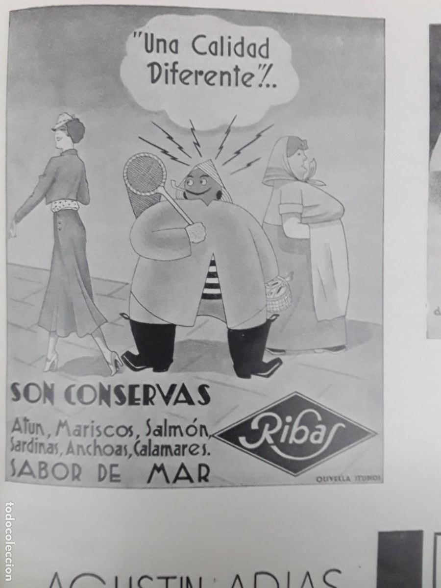 Sammeln von Plakaten: CONSERVAS RIBAS SABOR DE MAR ATUN MARISCOS SALMON SARDINAS ANCHOAS CALAMARES HOJA REVISTA A&Ntilde;O 1938