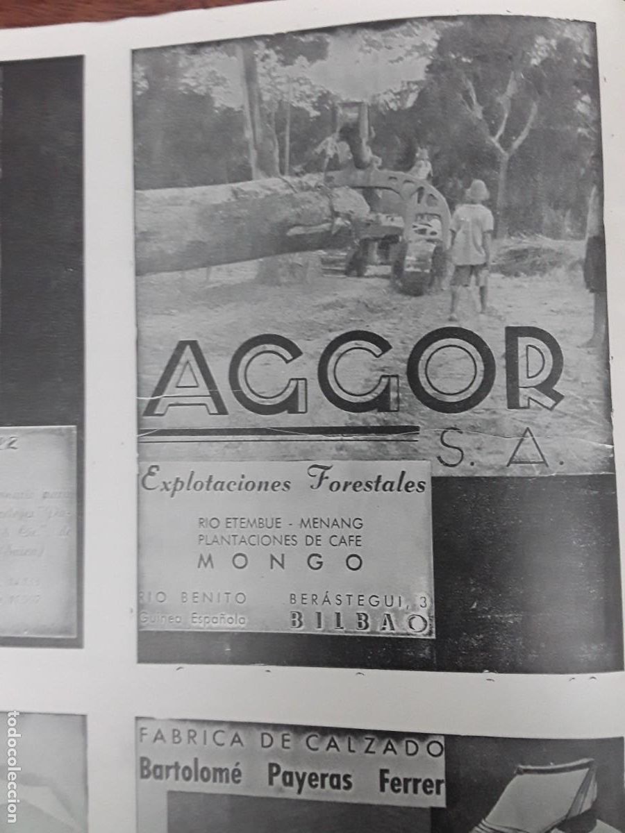 Collezionismo di affissi: ACCOR S.A EXPLOTACIONES FORESTALES PLANTACIONES CAFE GUINEA ESPA&Ntilde;OLA BILBAO HOJA REVISTA A&Ntilde;O 1938
