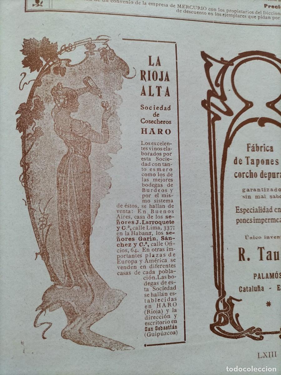 Colecionismo de cartazes: LA RIOJA ALTA SOCIEDAD DE COSECHEROS DE HARO HOJA REVISTA A&Ntilde;O 1909
