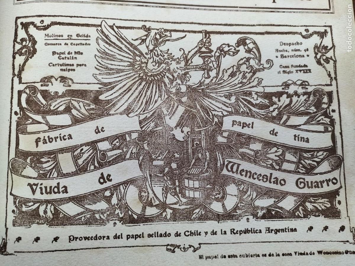 Colecionismo de cartazes: FABRICA DE PAPEL DE TINA VIUDA DE WENCESLAO GUARRO MOOINOS EN GELIDA HOJA REVISTA A&Ntilde;O 1913