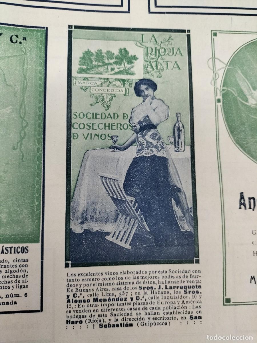 Coleccionismo de carteles: LA RIOJA ALTA SOCIEDAD DE COSECHEROS DE VINOS HARO HOJA REVISTA A&Ntilde;O 1913