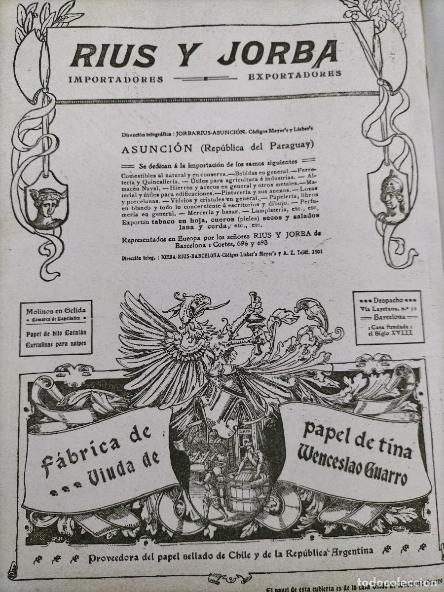 Coleccionismo de carteles: FABRICA DE PAPEL DE TINA VIUDA DE WENCESLAO GUARRO MOLINOS EN GELIDA HOJA REVISTA A&Ntilde;O 1913