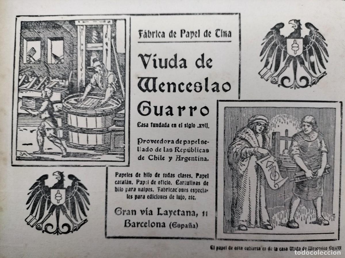 Coleccionismo de carteles: FABRICA DE PAPEL DE TINA VIUDA DE WENCESLAO GUARRO MOLINOS EN GELIDA HOJA REVISTA A&Ntilde;O 1913