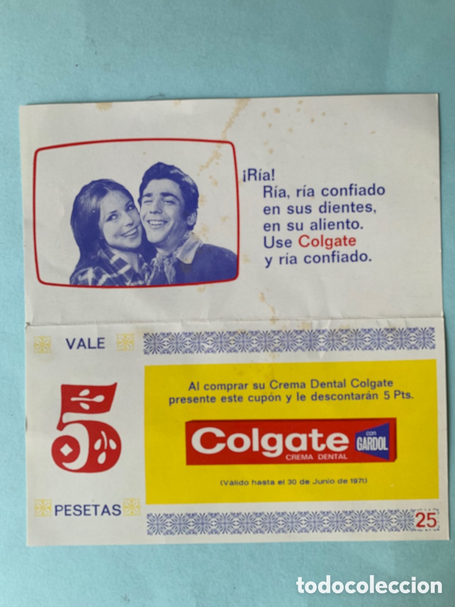 vale descuento crema dental colgate. años 70. - Compra venta en  todocoleccion