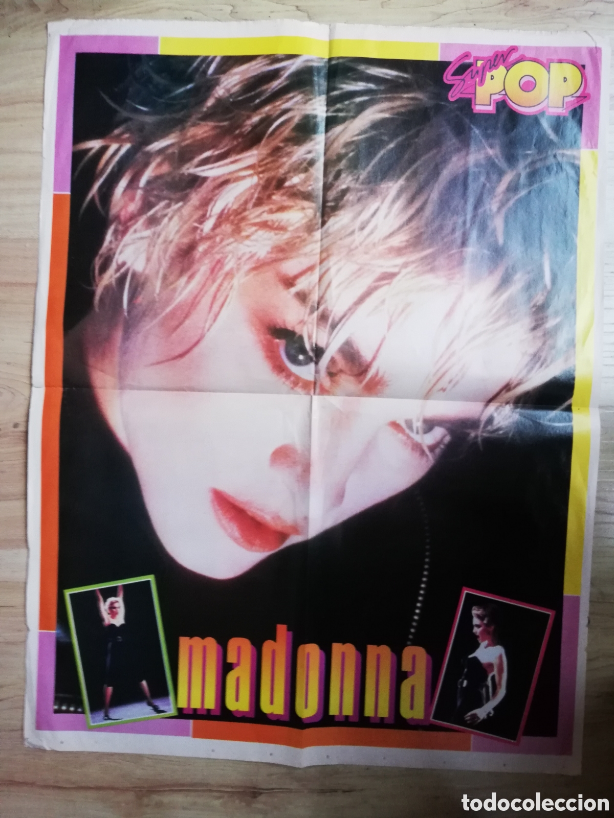 Coleccionismo de carteles: Doble poster Madonna - Don Johnson. Revista Super pop.