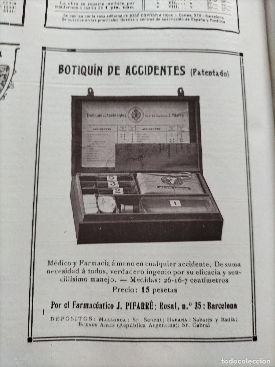 Sammeln von Plakaten: BOTIQUIN DE ACCIDENTES PATENTADO FARMACEUTICO J.PIFARRE BARCELONA HOJA REVISTA A&Ntilde;O 1911