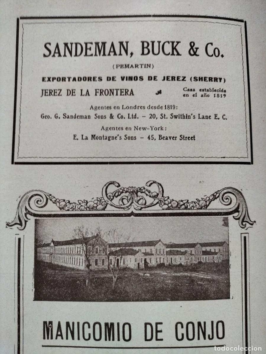 Colecionismo de cartazes: SANDEMAN ,BUCK & C&ordm; EXPORTADORES VINO JEREZ FRONTERA HOJA REVISTA A&Ntilde;O 1911