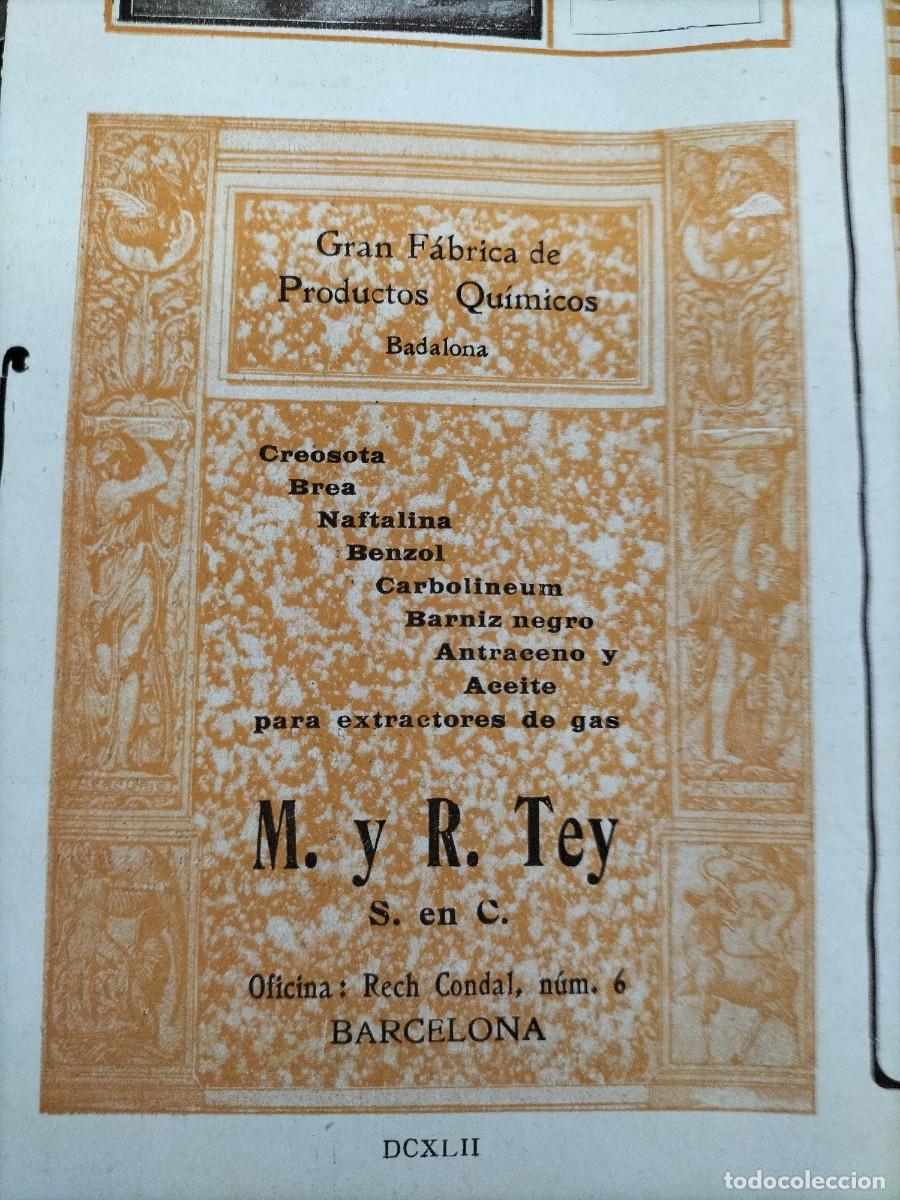 Sammeln von Plakaten: GRAN FABRICA DE PRODUCTOS QUIMICOS M.Y R TEY BADALONA BARCELONA HOJA REVISTA A&Ntilde;O 1911