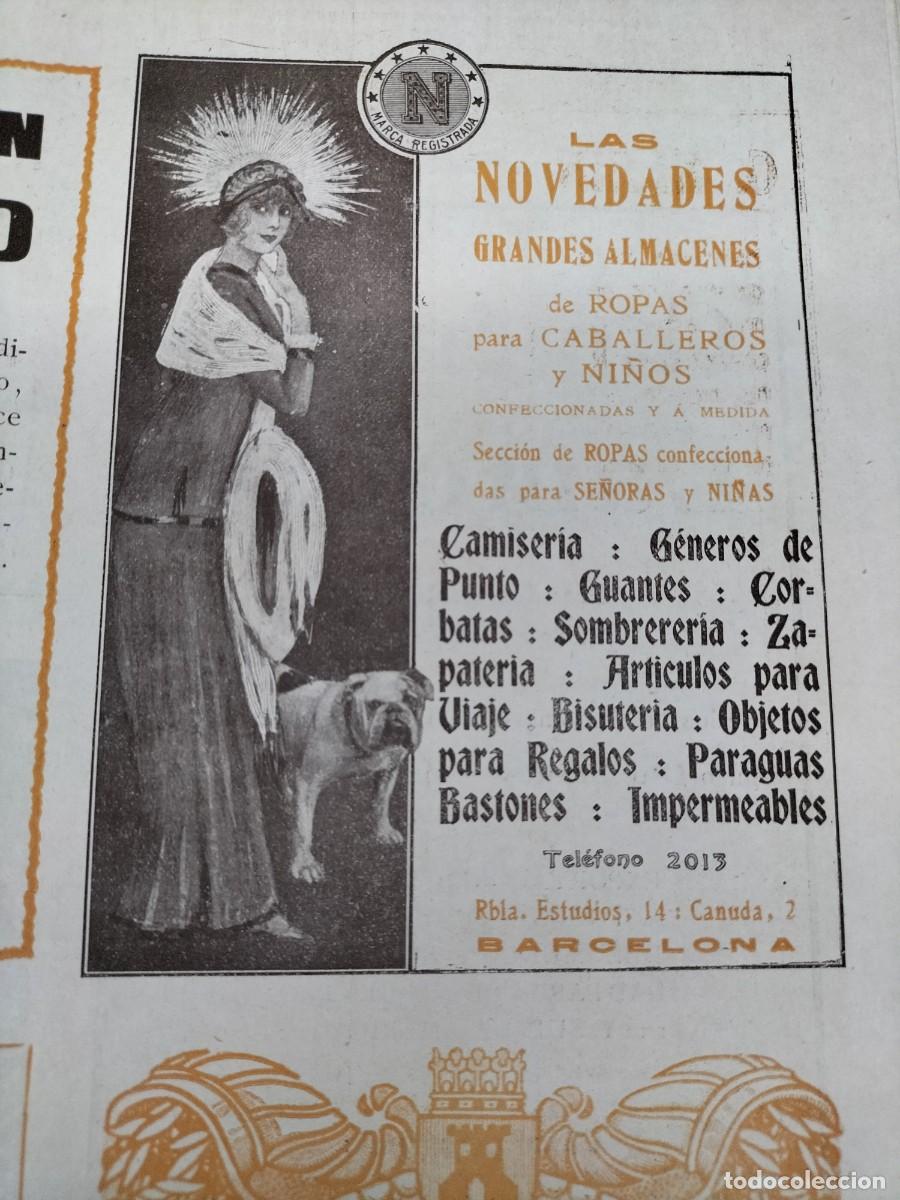 Sammeln von Plakaten: GRANDES ALMACENES DE ROPA CABALLERO NI&Ntilde;OS LAS NOVEDADES BARCELONA HOJA REVISTA A&Ntilde;O 1911