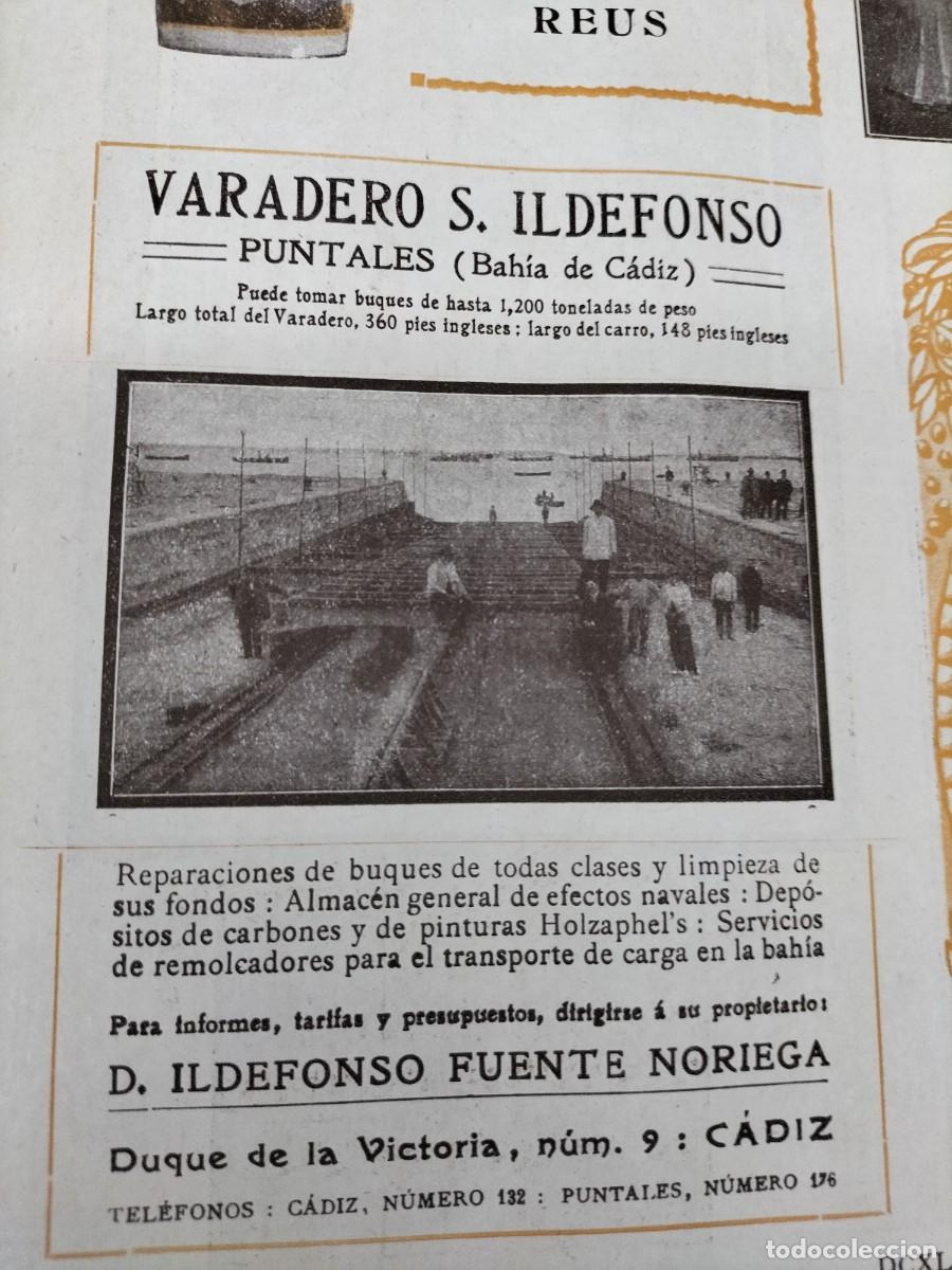 Sammeln von Plakaten: VARADERO S.ILDEFONSO PUNTALES BAHIA DE CADIZ ILDEFONSO FUENTE NORIEGA HOJA REVISTA A&Ntilde;O 1911