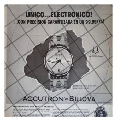 Coleccionismo de carteles: CARTEL PUBLICITARIO RETRO RELOJES BULOVA ACCUTRON 1960