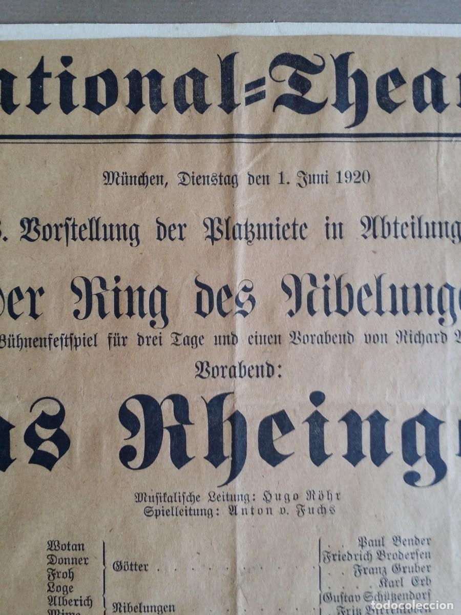 Coleccionismo de carteles: Programa - cartel- programa EL ORO DEL RIN, Munich, 1920 - Foto 4
