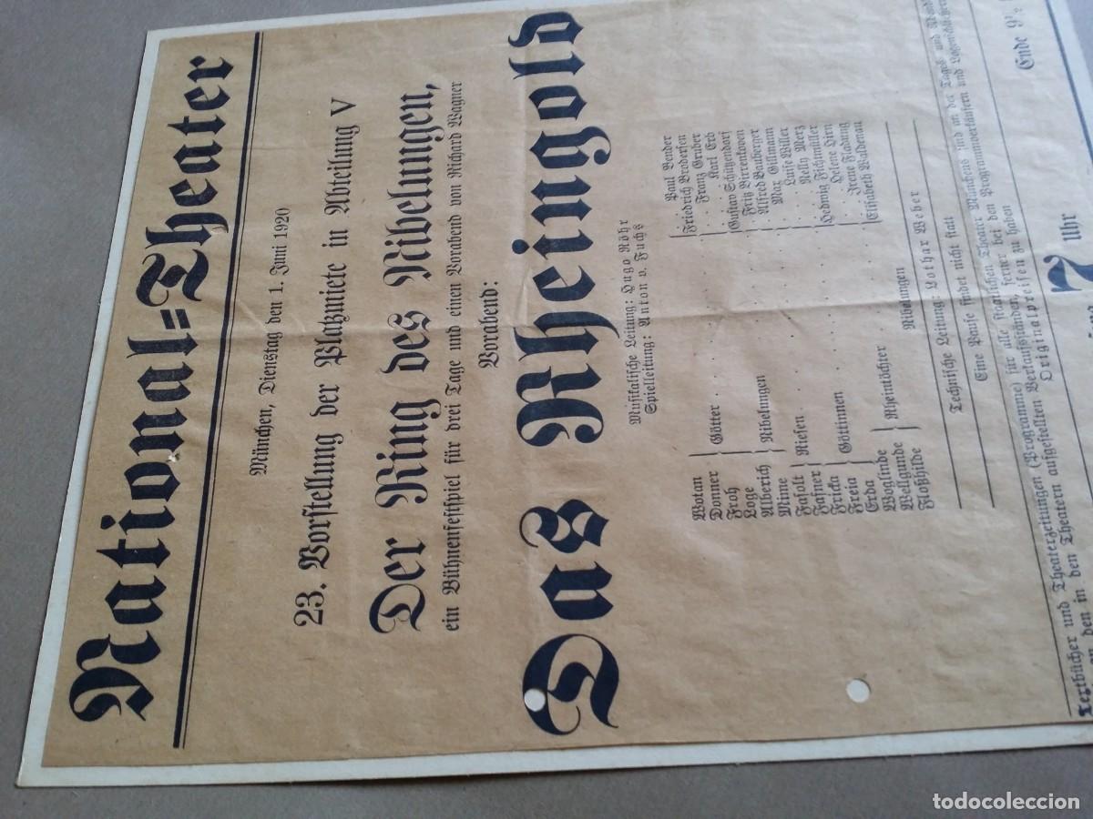 Coleccionismo de carteles: Programa - cartel- programa EL ORO DEL RIN, Munich, 1920 - Foto 5