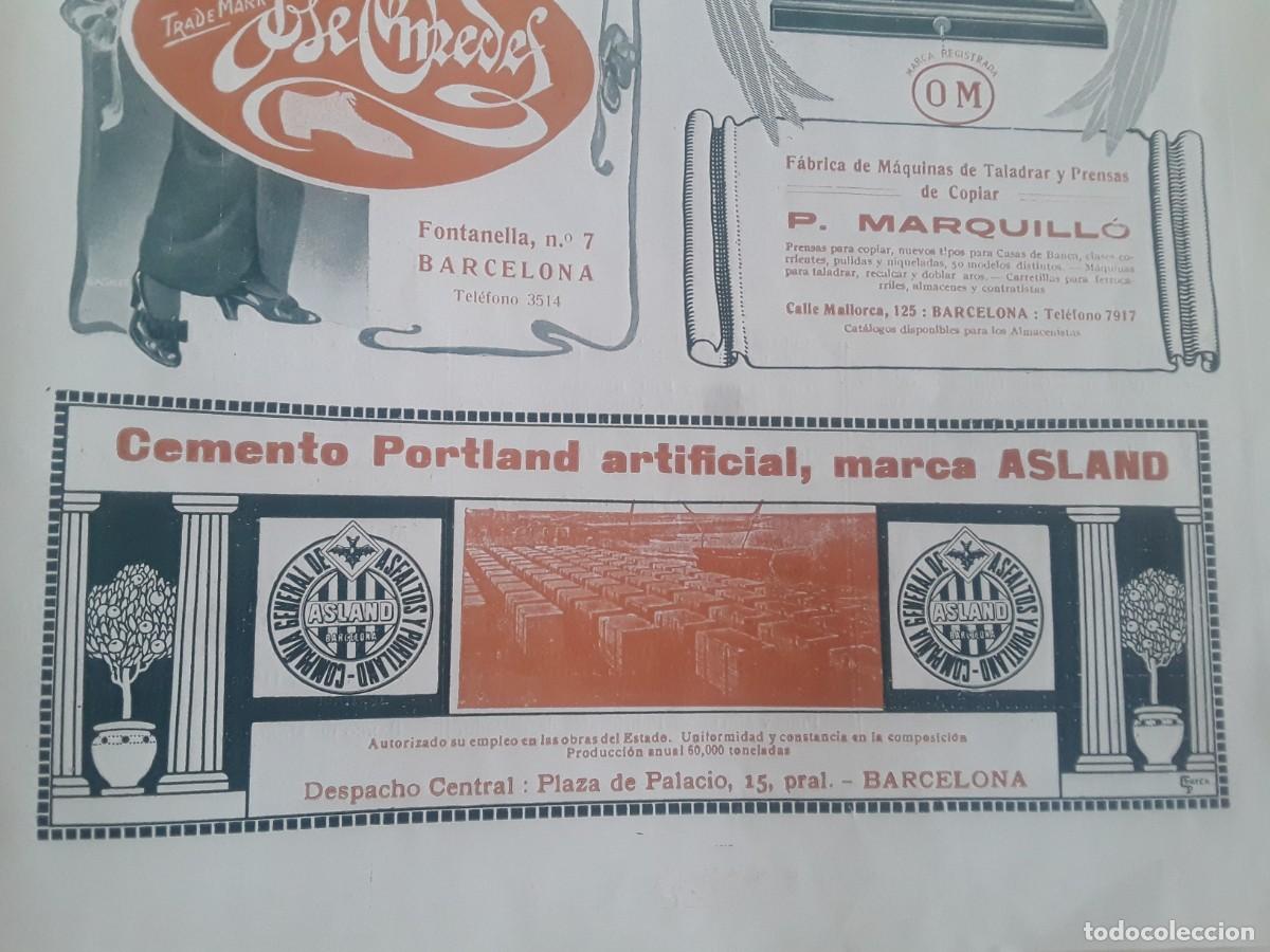 Collectionnisme d'affiches: CEMENTO PORTLAND ARTIFICIAL MARCA ASLAND BARCELONA HOJA A&Ntilde;O 1914