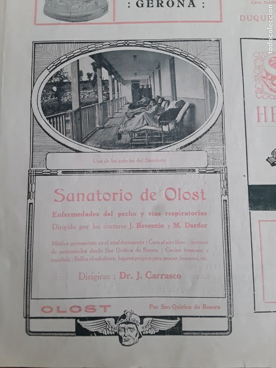 Coleccionismo de carteles: SANATORIO DE OLOST SAN QUIRICO DE BESORA DR: J.CARRASCO J.REVENTOS Y M.DARDER HOJA A&Ntilde;O 1914