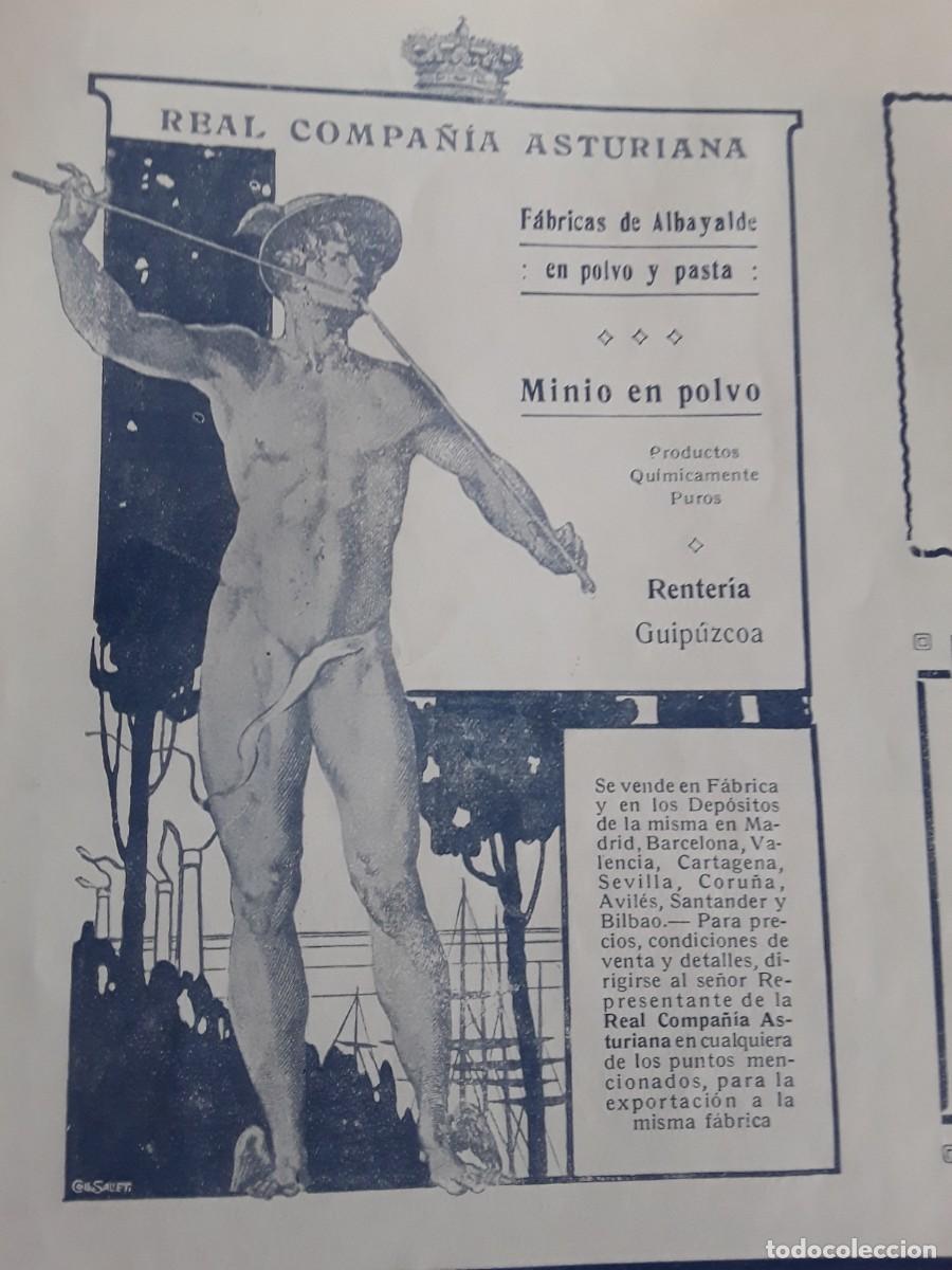 Coleccionismo de carteles: REAL COMPA&Ntilde;IA ASTURIANA FABRICA DE ALBAYALDE POLVO PASTA MINIO RENTERIA HOJA A&Ntilde;O 1914