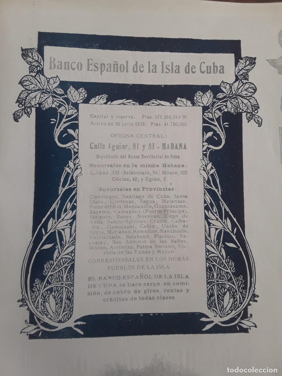Collezionismo di affissi: BANCO ESPA&Ntilde;OL DE LA ISLA DE CUBA LA HABANA HOJA A&Ntilde;O 1914
