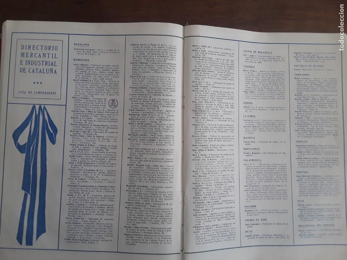 Coleccionismo de carteles: DIRECTORIO MERCANTIL E INDUSTRIAL DE CATALUYA EMPRESAS FABRICAS 2 HOJAS A&Ntilde;O 1914