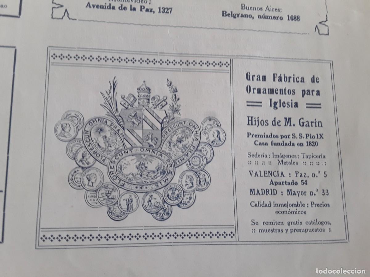 Collezionismo di affissi: GRAN FABRICA DE ORNAMENTOS PARA IGLESIA HIJOS DE M.GARIN VALENCIA MADRID HOJA A&Ntilde;O 1914