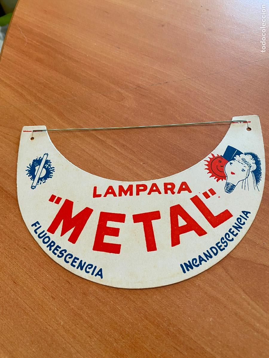 Coleccionismo de carteles: ANTIGUA VISERA PUBLICIDAD LAMPARA METAL. FLUORESCENCIA INCANDESCENCIA (COIB8)