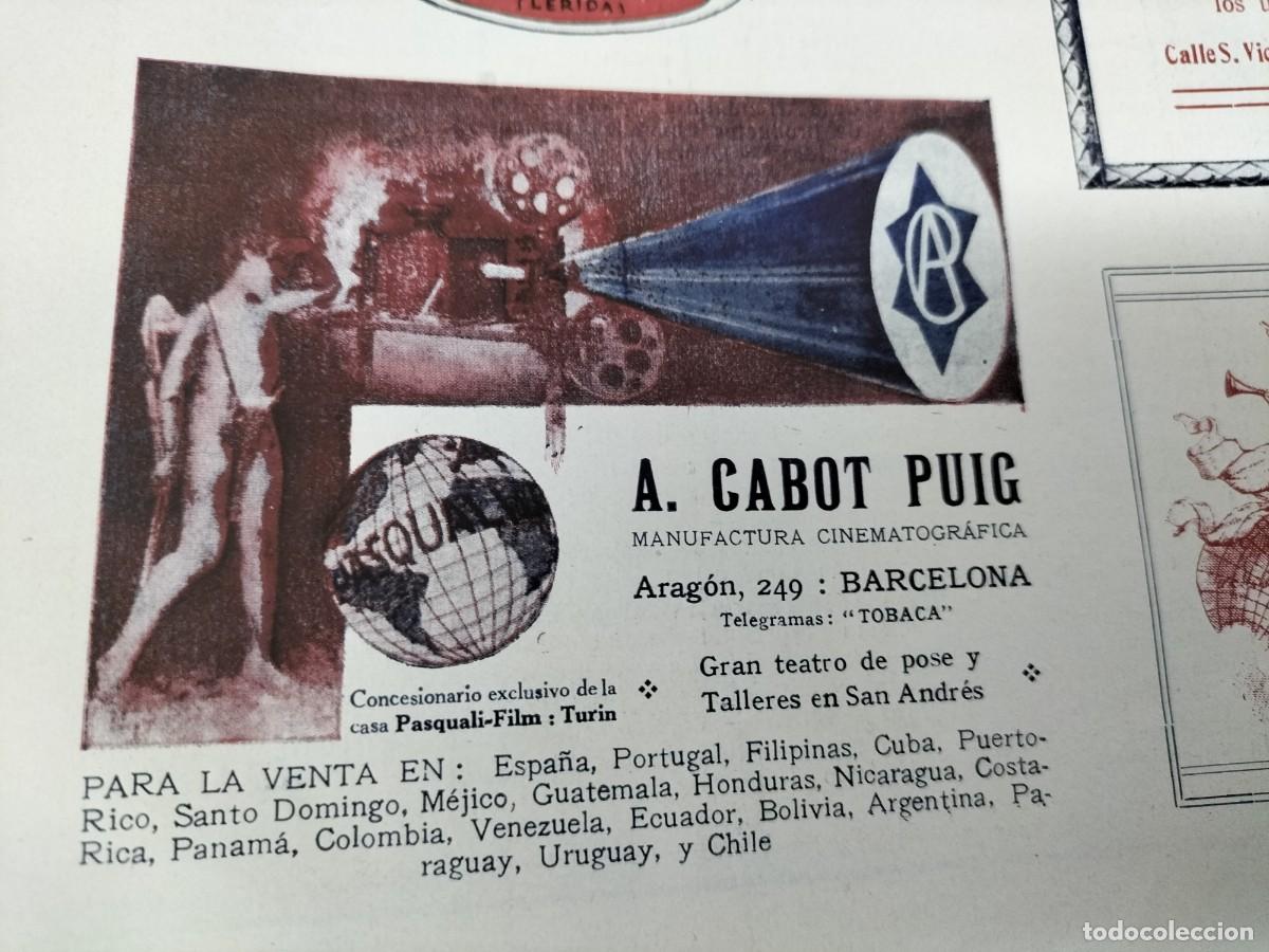 Coleccionismo de carteles: MANUFACTURA CINEMATOGRAFICA A.CABOT PUIG BARCELONA CINE HOJA A&Ntilde;O 1914