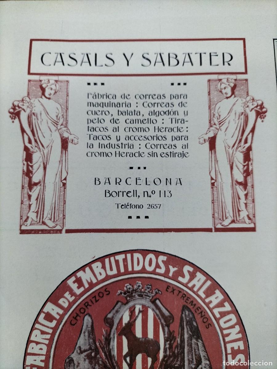 Coleccionismo de carteles: FABRICA DE CORREAS PARA MAQUINARIA CASALS Y SABATER BARCELONA HOJA A&Ntilde;O 1914
