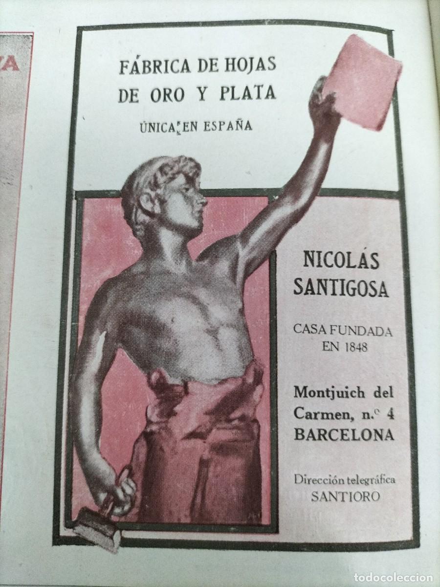 Collezionismo di affissi: FABRICA DE HOJAS DE ORO Y PLATA NICOLAS SANTIGOSA BARCELONA HOJA A&Ntilde;O 1914