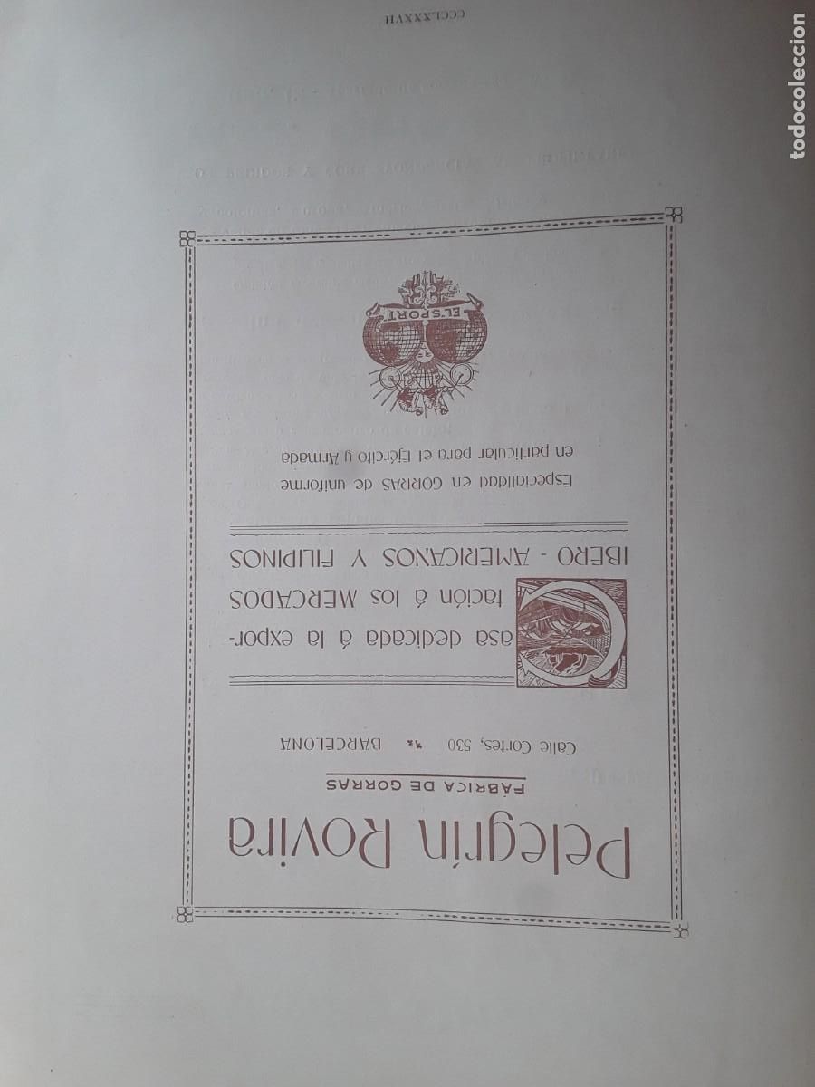 Collezionismo di affissi: PELEGRIN ROVIRA FABRICA DE GORRAS BARCELONA EJERCITO ARMADA MERCADO FILIPINO HOJA A&Ntilde;O 1908