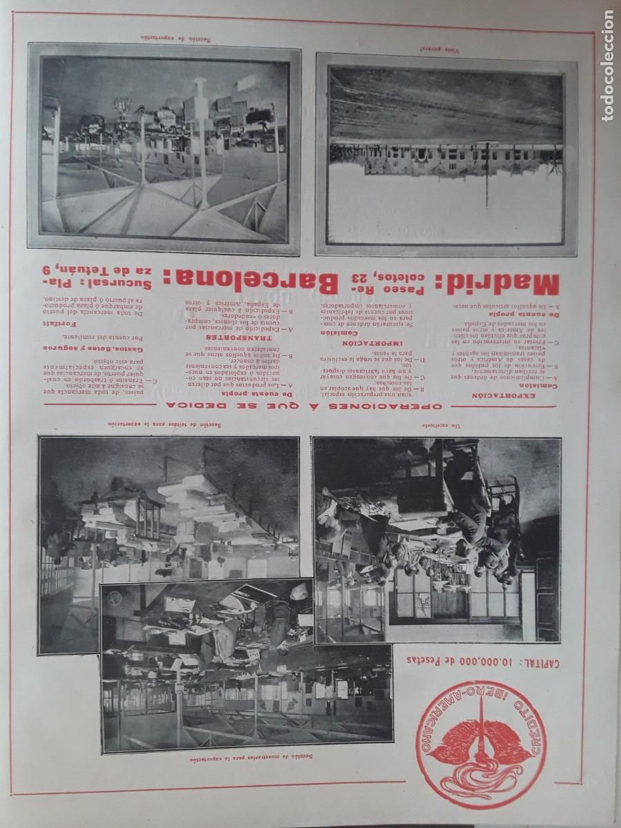 Collezionismo di affissi: CREDITO IBERO-AMERICANO MADRID BARCELONA HOJA A&Ntilde;O 1908