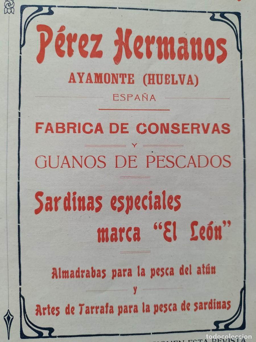 Sammeln von Plakaten: FABRICA CONSERVAS PEREZ HERMANOS AYAMONTE HUELVA SARDINAS MARCA EL LEON HOJA REVISTA A&Ntilde;O 1924