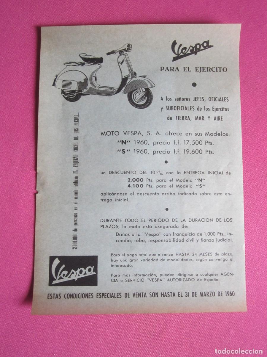 Coleccionismo de carteles: CARTEL DE VESPA PARA EL EJERCITO A&Ntilde;O 1960 L45 C2 N