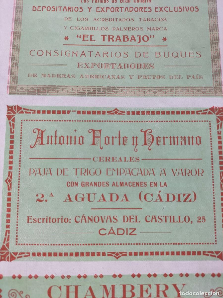 Colecionismo de cartazes: ANTONIO FORTE Y HERMANO CEREALES 2&ordf; AGUADA CADIZ PAJA TRIGO EMPACADA A VAPOR HOJA REVISTA A&Ntilde;O 1919